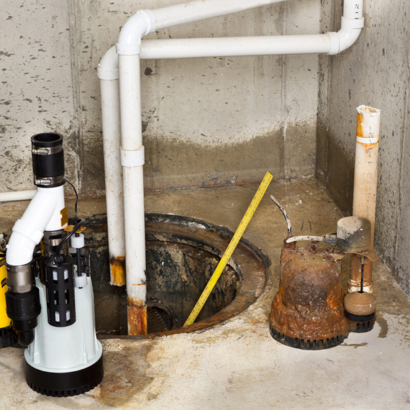 replacing,the,old,sump,pump,in,a,basement,with,a